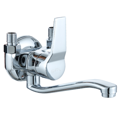 全铜明装厨房混水阀 可旋转打孔固定水龙头阳台水龙头 冷热四分口