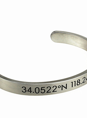 经纬度地平线坐标钛钢欧美风手环