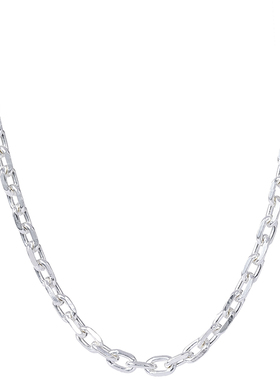 纯银项链女足银链子O字链个性