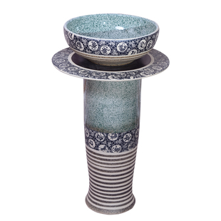 瓷师傅阳台卫生间户外一体落地洗手盆洗脸陶瓷柱盆台盆立柱式庭院