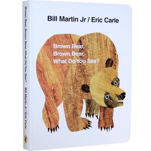 英文原版启蒙认知绘本 非点读 Brown Bear What Do You See棕熊你看见了什么Eric Carle卡尔爷爷 儿童宝宝廖彩杏书单纸板书