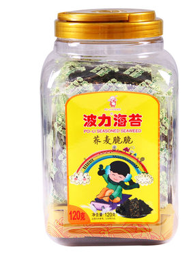 波力海苔原味100g束罐80g海味