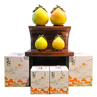 梅州大埔陶瓷柚摆件万川千红创意新品储存罐带底座蜜柚陶瓷摆设品