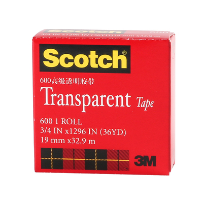3M600美国思高scotch高级透明百格油墨附着力测试胶带600P工业版