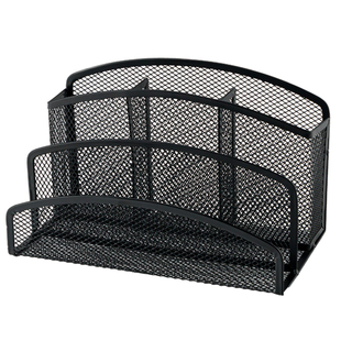 创意笔筒金属时尚办公室摆件笔桶信笺插书信格信封架多功能收纳盒