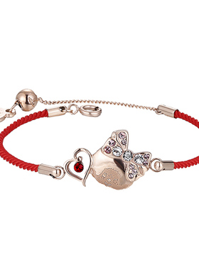 萌趣趣风心形细款手绳