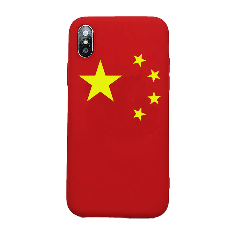 我爱中国旗手机壳适用vivo苹果xs/iPhone678plus/OPPO五星红旗套