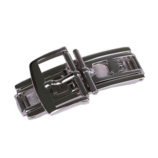 龍腾钟表配件 代用宝珀6654款式双边折叠扣表扣 316精钢弹簧按扣