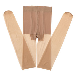 女 小T裆隐形无痕15D双面加裆透肤任意剪裁连裤袜 胖子加大丝袜子