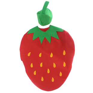 幼儿园环保时装走秀亲子装 成人儿童无纺布水果草莓表演演出服装