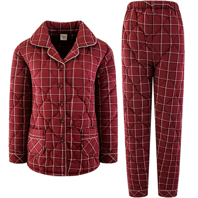 三层男女士加棉红色喜庆情侣睡衣