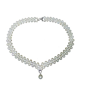 双层v全珠链天然淡水珍珠项链显瘦锁骨纯手工定制蕾丝项链配饰品