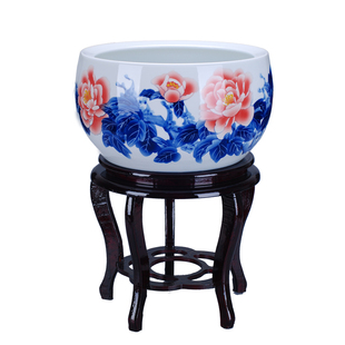 高脚瓷器花瓶木底座各种摆件花盆盆景鱼缸底座中花架