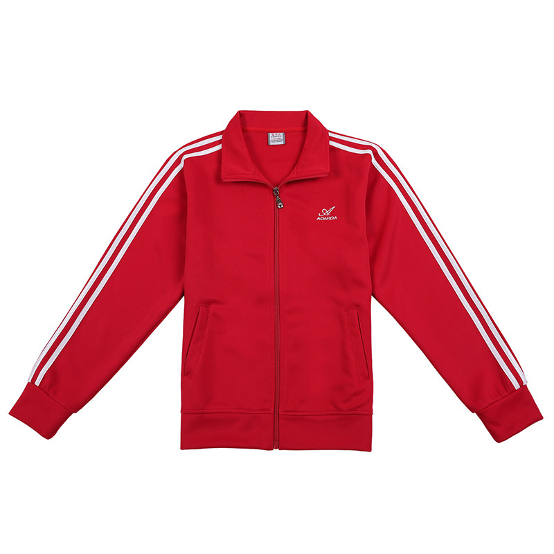 奥米达春秋运动套装男士红色运动服女佳木斯广场舞团体演出服校服