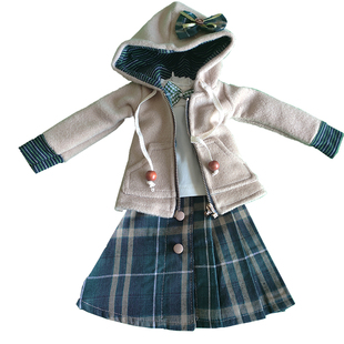 bjd娃衣6分4分3分茶色拉链外套裙子内衣套装浅紫娃衣2003