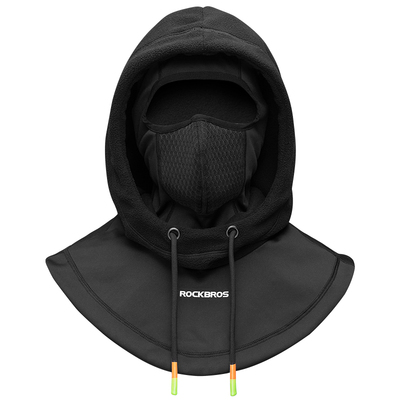 洛克兄弟保暖骑行头套男抓绒围脖