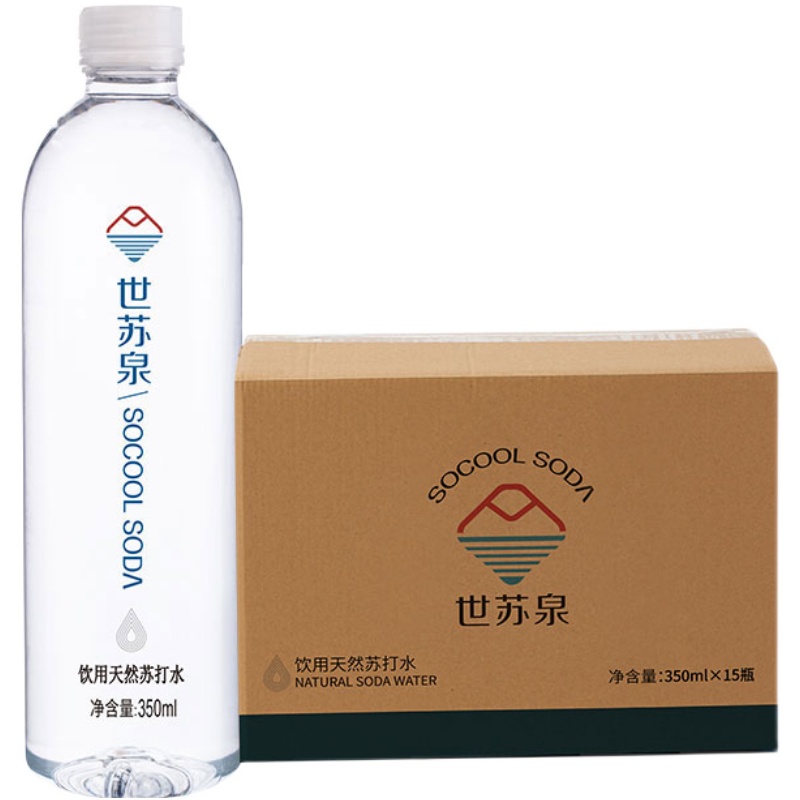 世苏泉弱碱性无糖无汽矿物质饮用苏打水母婴运动矿泉水350ml*24瓶