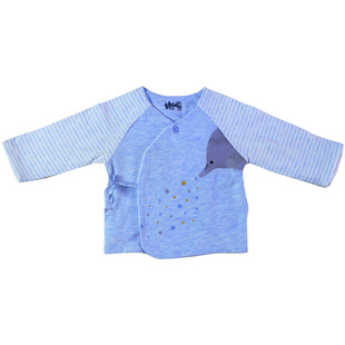 小石头婴儿上衣秋双层布男女宝宝挖背0-3个月新生儿满月服和尚服