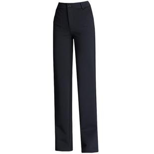 2025秋冬装高腰弹力直筒裤长裤加绒加厚可选加长女裤工作裤西装裤