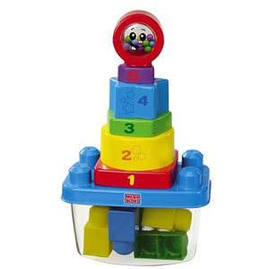宝宝教育益智玩具 数字形状认知大颗粒拼装积木1-2周岁兼容美加宝