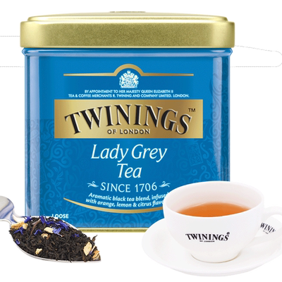 TWININGS川宁英国原装进口仕女伯爵红茶 罐装散茶叶100g 英式奶茶