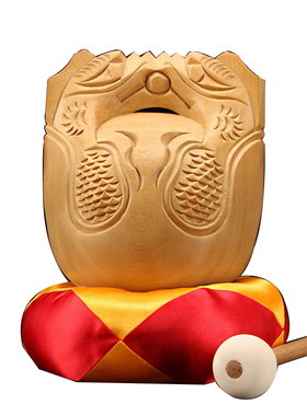 台湾桂兰木木鱼实木法器一套乐器