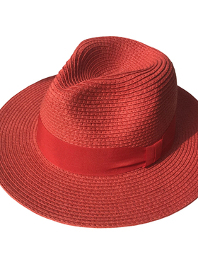 新款复古红色英伦夏季逛街草帽