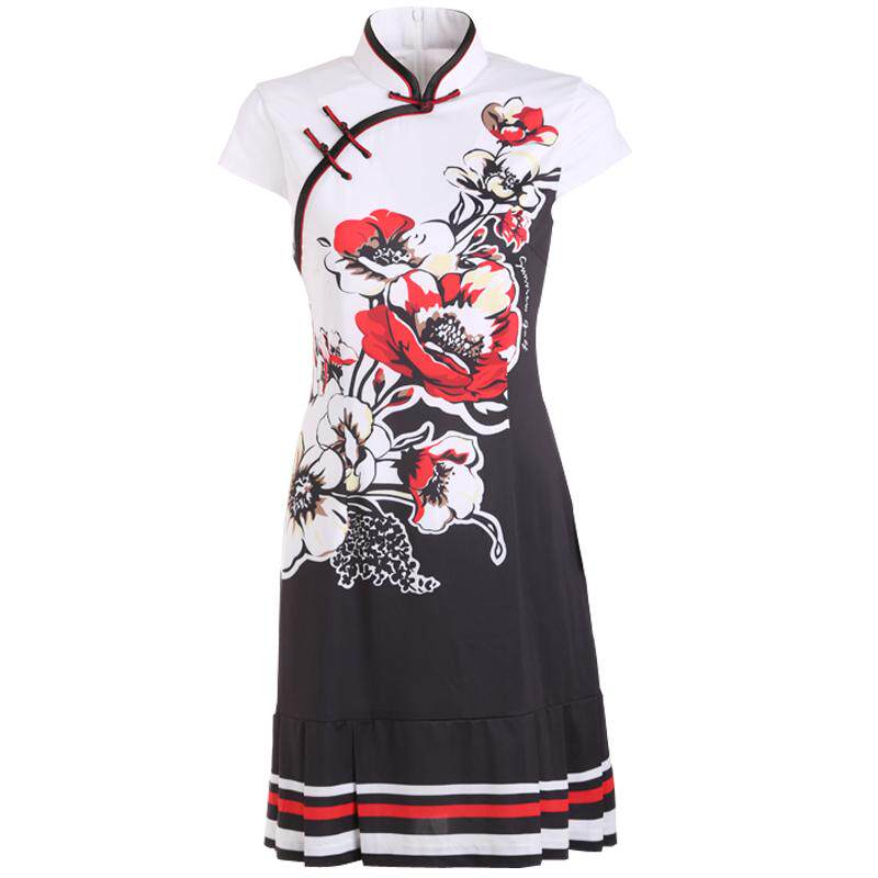 【运动旗袍系列】SVG高尔夫服装弹力印花女短款时尚运动旗袍裙子