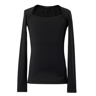 茜卡索 拉丁舞练功服女儿童秋冬舞蹈比赛上衣长袖专业分体衣G1159