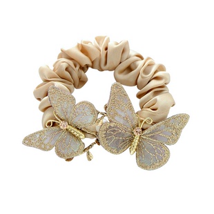 christ头花饰品布艺发饰发圈发绳韩版头绳双蝴蝶皮筋皮绳百搭头饰