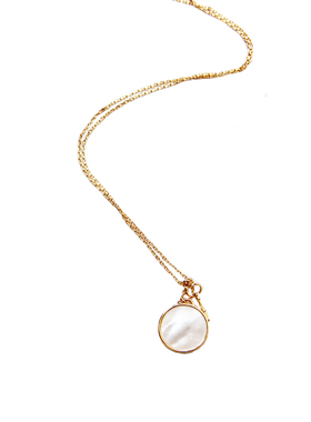 日韩时尚简约精致白色女圆盘母贝