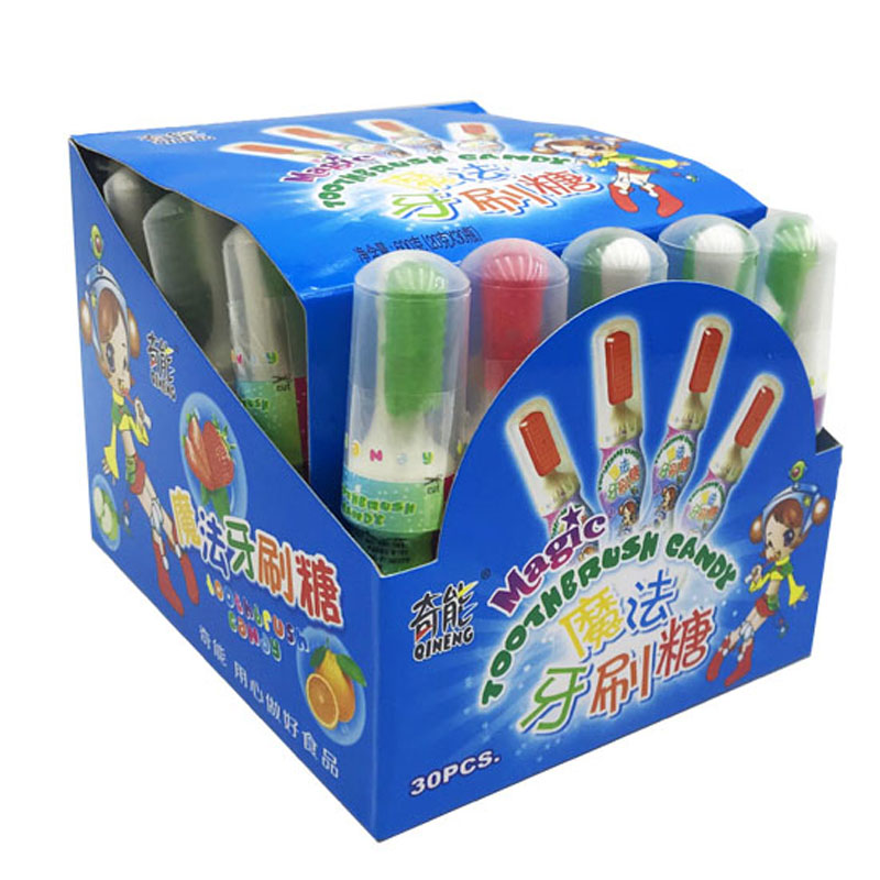 网红创意送儿童魔法牙刷糖牙膏糖奖励小孩趣味糖果棒棒糖不哭零食