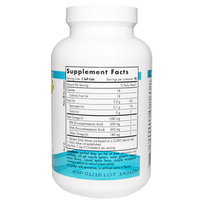 美国Nordic Naturals Ultimate Omega 挪威浓缩深海鱼油180粒无腥