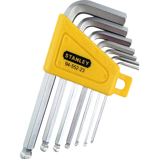 进口史丹利英制公制内六角扳手套装短款七件套12支9便携式硬度高
