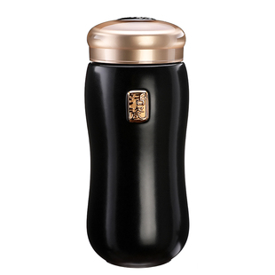 乾唐轩活瓷杯喜悦圆融鎏金双层350m随身杯水杯杯子茶杯礼品杯正品