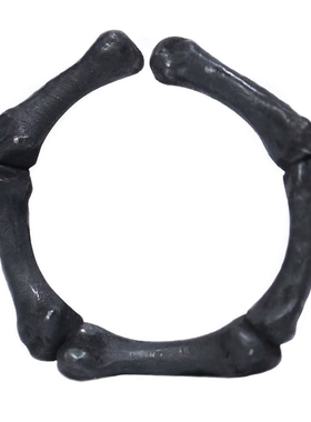 原创手工银饰骷髅骨头戒指开口