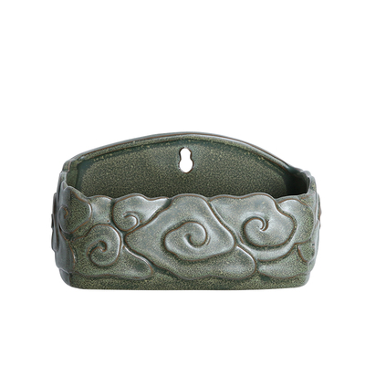 垂吊式挂墙花盆壁挂陶瓷创意阳台多肉绿萝铜钱草悬挂式装饰免打孔