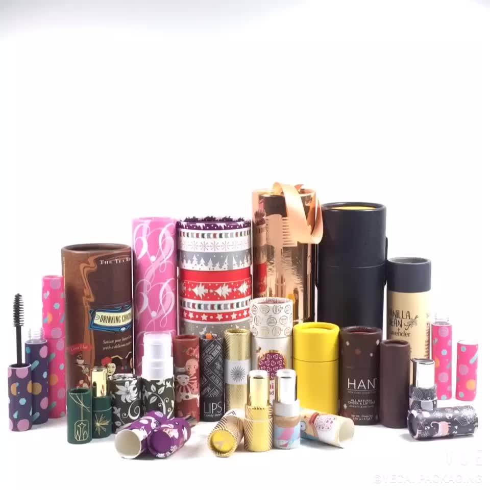 Custom Design Paper Packaging Tube Empty Lip Balm Tube,Retailed Round