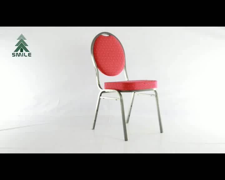 Wholesale Red Fabric Hotel Chair With Cheap Price Stackable Steel Party