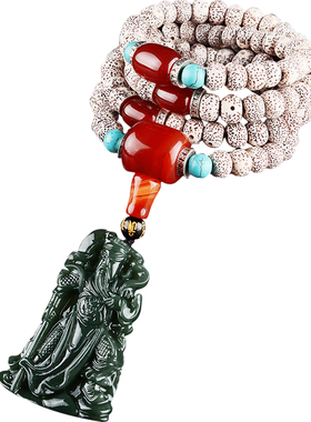 海南手串念珠菩提子项链关公吊坠