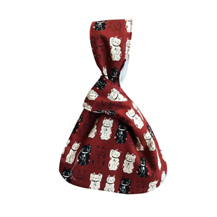 日式和风招财猫套结布袋 手挽手腕包 手机钥匙零钱包 手提手拎袋