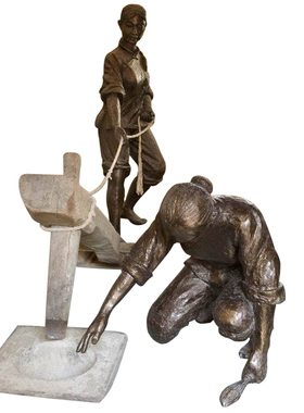 室内玻璃钢民俗文化景观人物雕塑