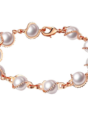 韩版甜美风扭曲麻花珍珠饰品手链