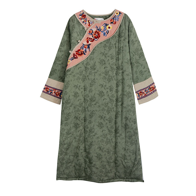 夹棉麻盘扣复古棉服秋冬茶服棉衣