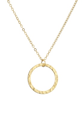 锤纹单圈钛钢网红同款吊坠项链