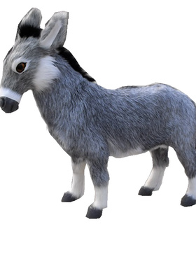 仿真灰驴模型摆件小毛驴