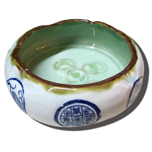 景德镇 青花大号老板烟灰缸 窑变釉手工陶瓷碗 复古创意艺术摆件