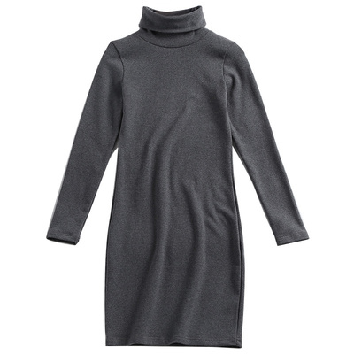 堆堆长袖打底小衫磨毛加厚连衣裙