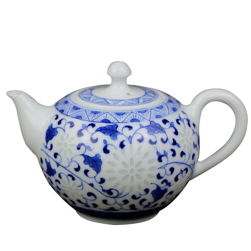青花玲珑八件套景德镇陶瓷茶具