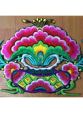 牡丹花瓶补丁漏洞衣服布贴苗绣
